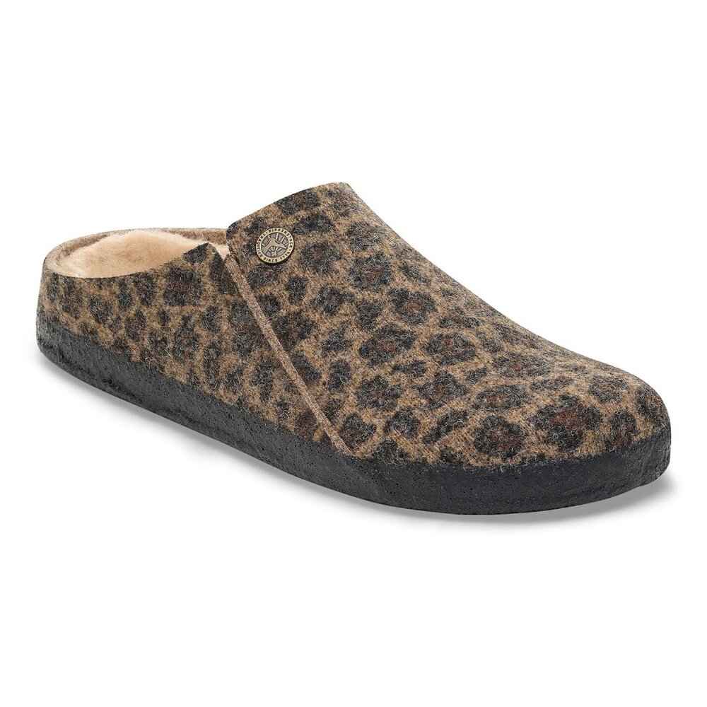 Birkenstock Wool Felt Shearling Slipper - Zermatt Color: Leo Toffee